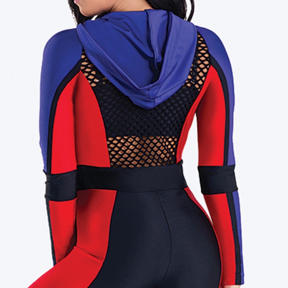 Revolution CL hooded, long sleeve zip biketard